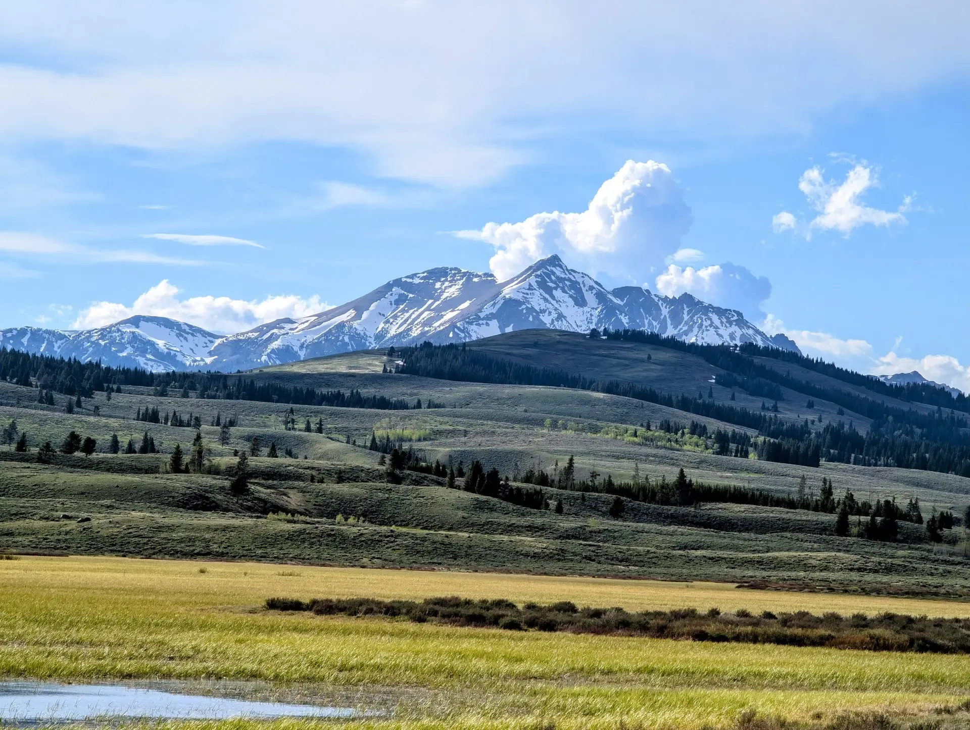 Majestic mountains visible from Yellowstone National Park