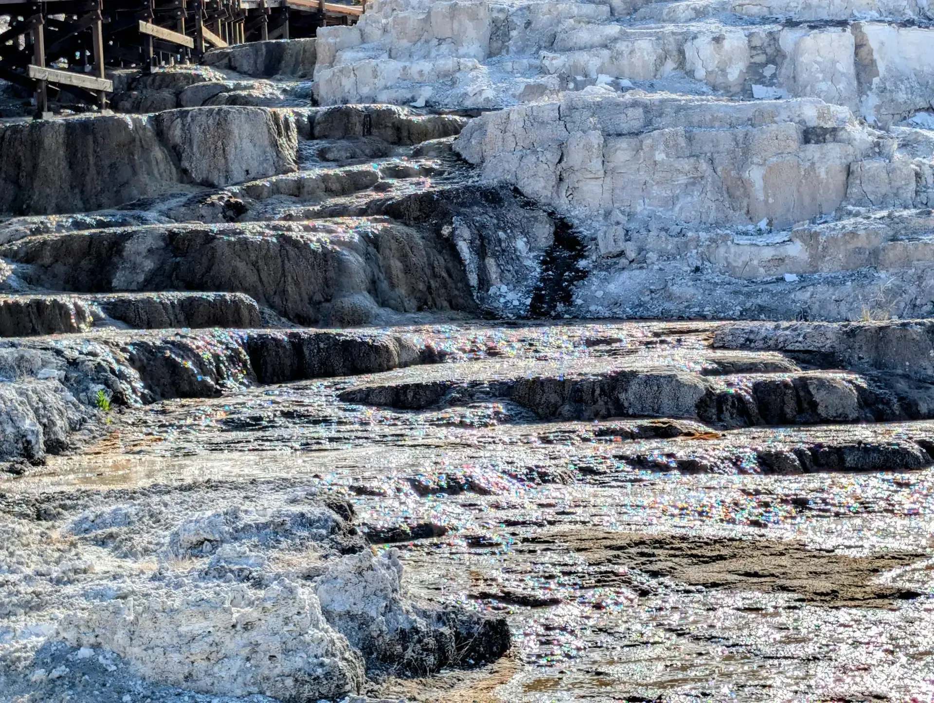 Stacks of deposits have built up over the ages to create some amazing structures in Yellowstone National Park