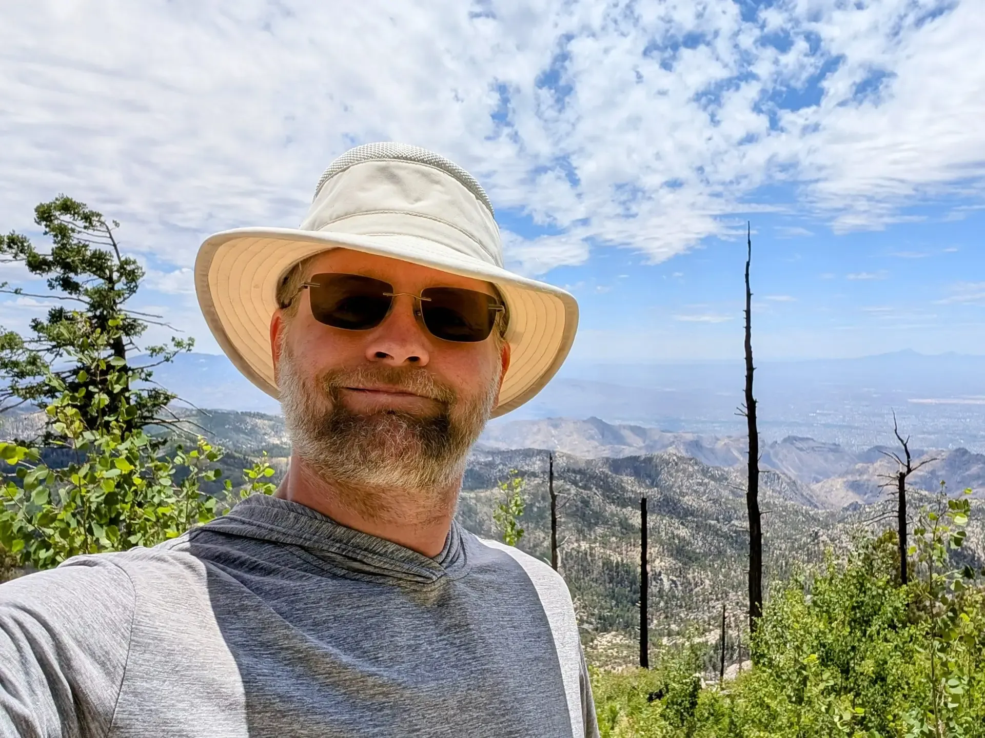 Brett hanging out in the cooler temps at the top of Mount Lemmon